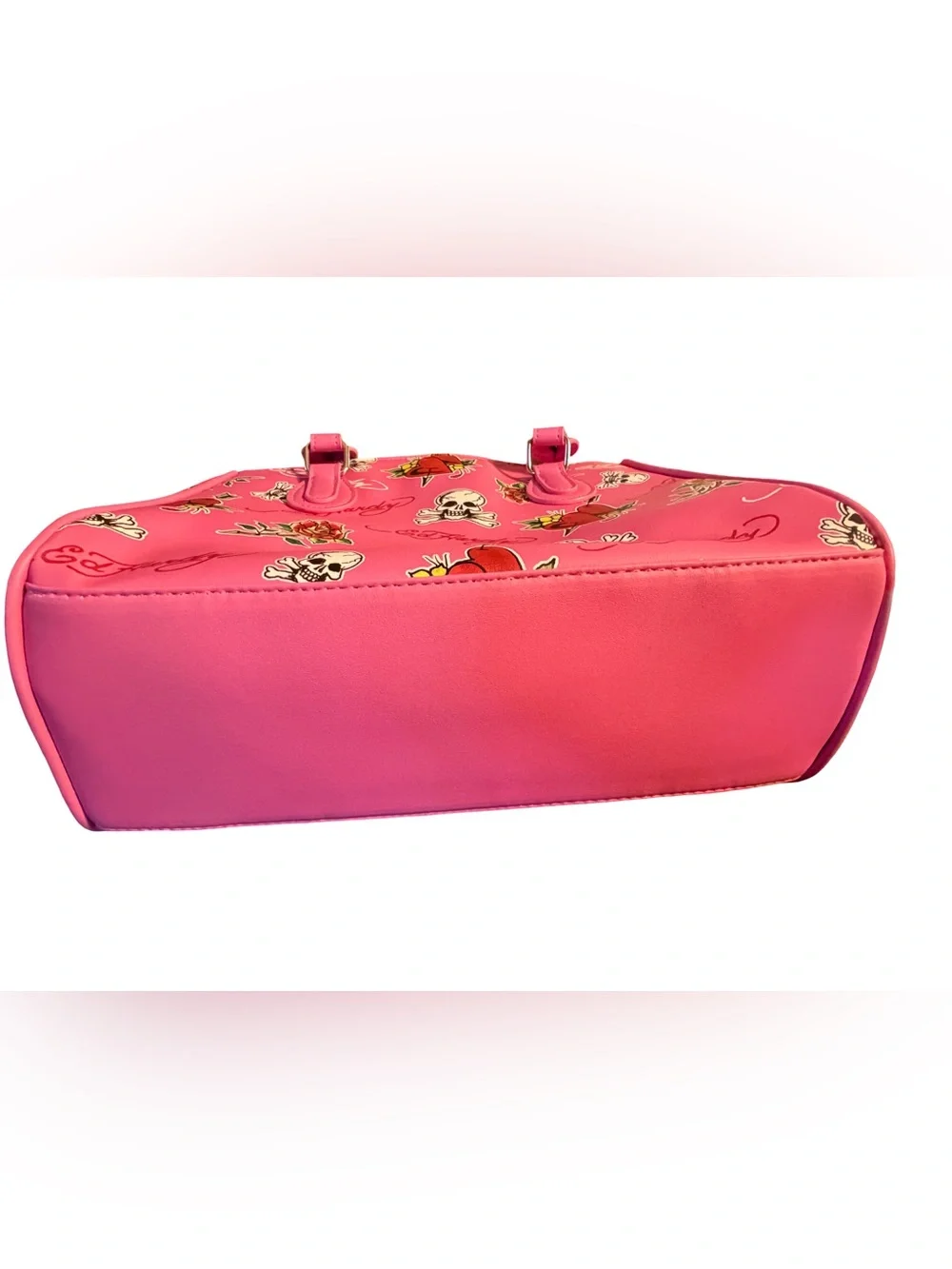 Ed Hardy NWT Pink Tattoo-Print Insulated Lunch Satchel  Detachable Strap (P245)